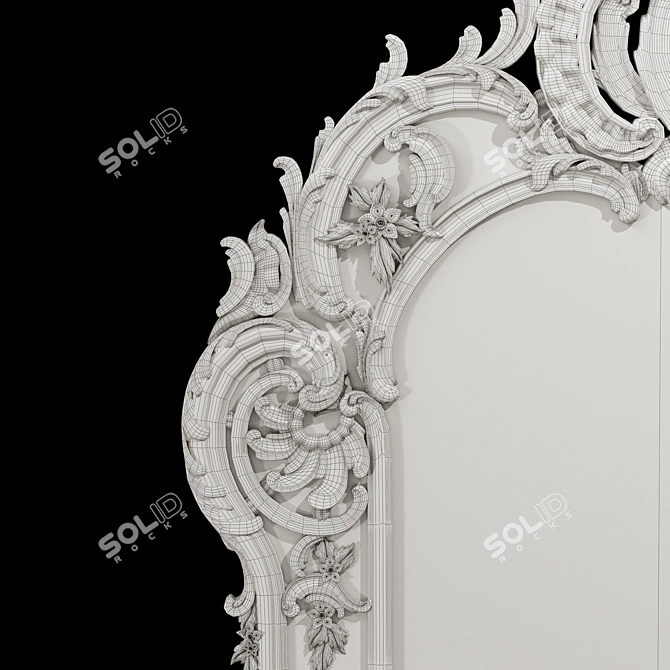 Regal George III-Inspired Mirror 3D model image 5