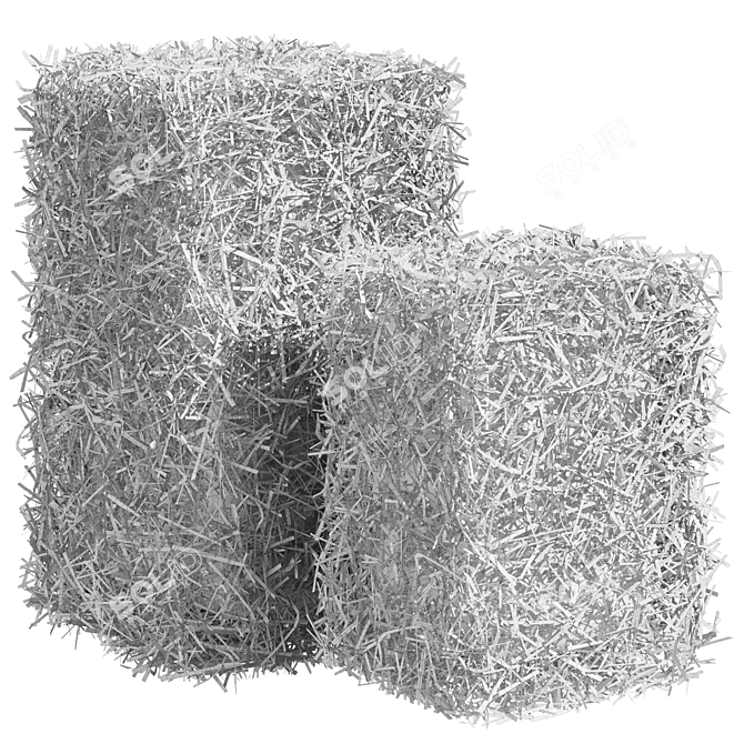 Premium Hay Bales - Various Sizes 3D model image 2