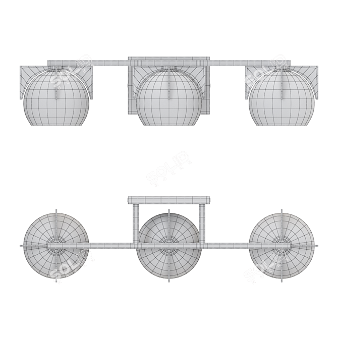 Glass Globe Wall Lamp VIVI 3D model image 3