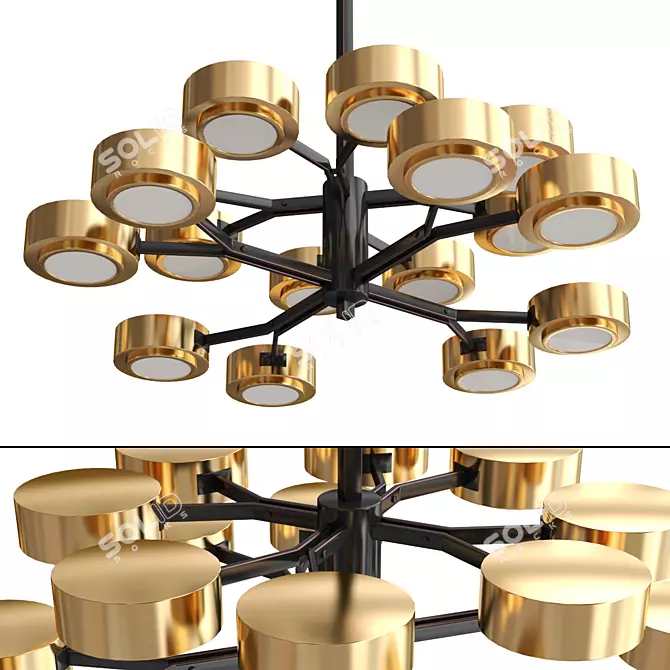 Elegant Arterios Jalen Chandelier 3D model image 1