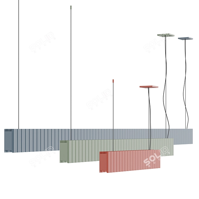 Luxury LED Aluminum Pendant Light 3D model image 3