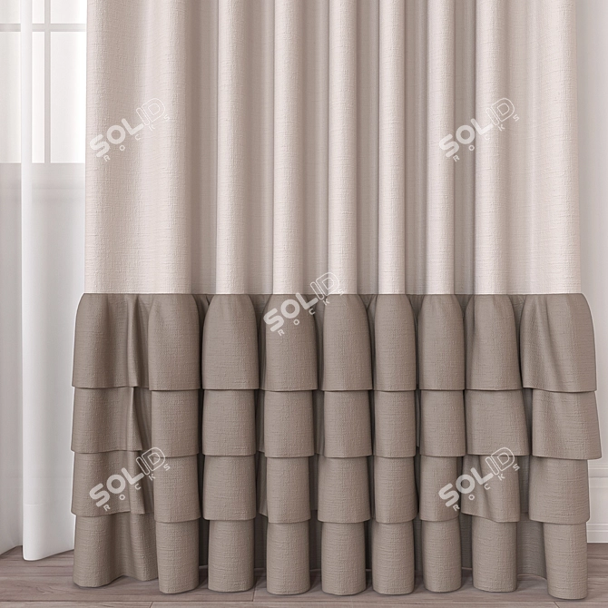 Modern Curtain Model FBX OBJ 3D model image 2