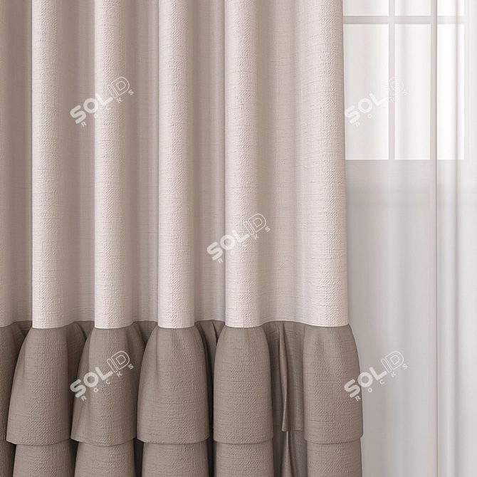 Modern Curtain Model FBX OBJ 3D model image 3
