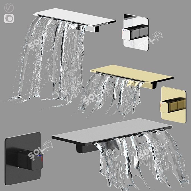 Modern Wall-Mount Faucet 3D model image 1