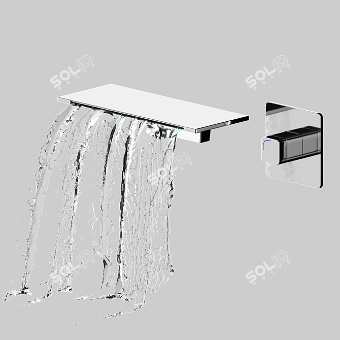 Modern Wall-Mount Faucet 3D model image 2
