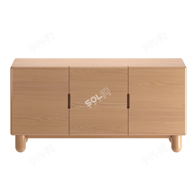 Scandinavian Style Oak Buffet 3D model image 2