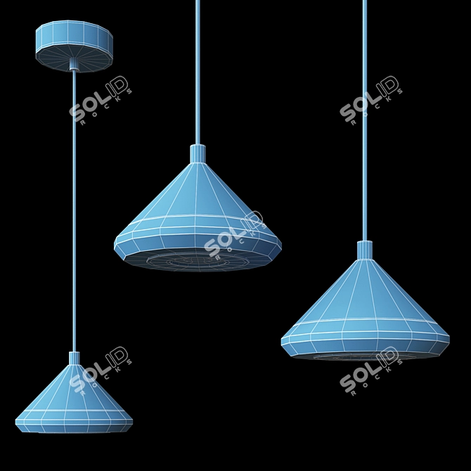 Modern Cone Pendant Light Kit 3D model image 2