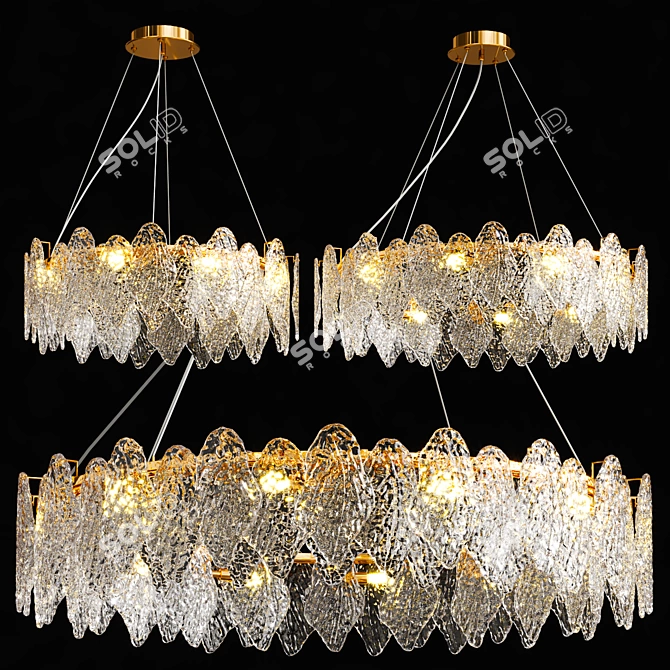 Elegant Marisa Glass Metal Lamps 3D model image 5