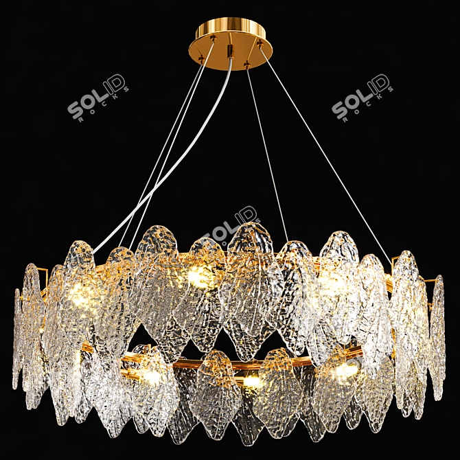 Elegant Marisa Glass Metal Lamps 3D model image 6