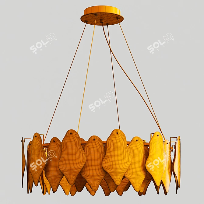 Elegant Marisa Glass Metal Lamps 3D model image 7