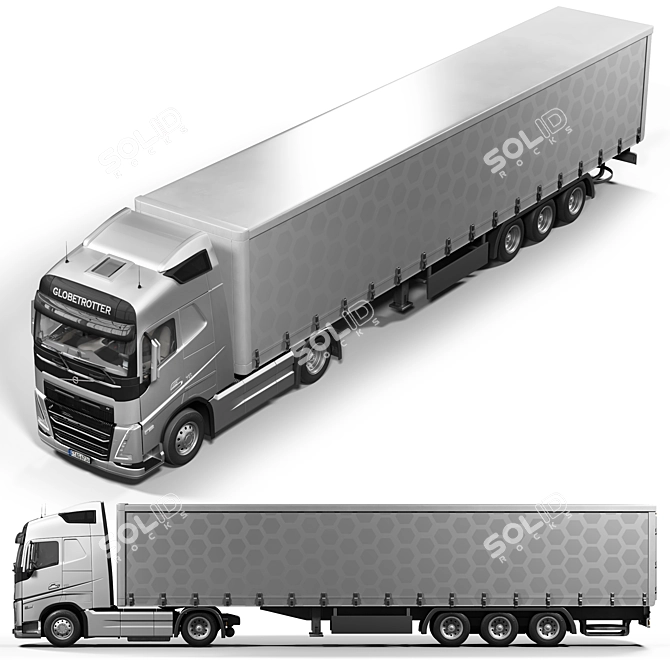 Detailed Volvo FH16 Truck Model 3D model image 3