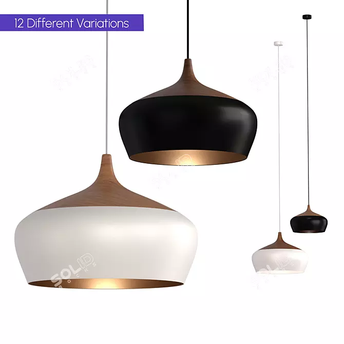 Scandinavian-inspired Coco Pendant Light 3D model image 1