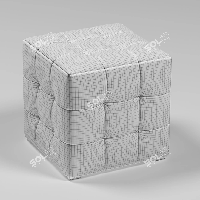 Patchwork Pouf Ottoman Stool 3D model image 2