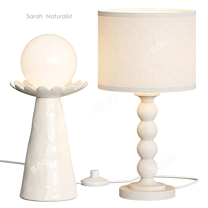 Organic Shapes Naturalist Table Lamp 3D model image 1