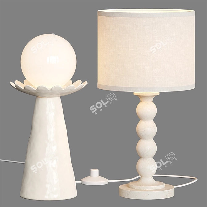 Organic Shapes Naturalist Table Lamp 3D model image 3