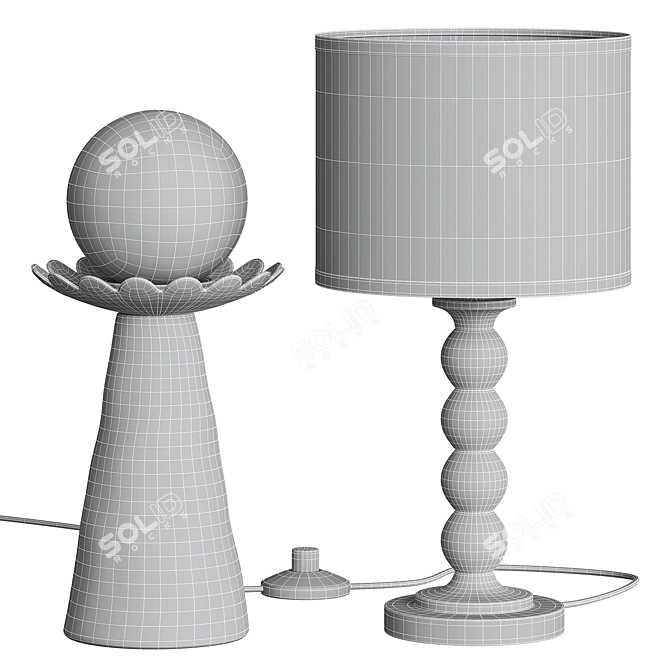 Organic Shapes Naturalist Table Lamp 3D model image 4