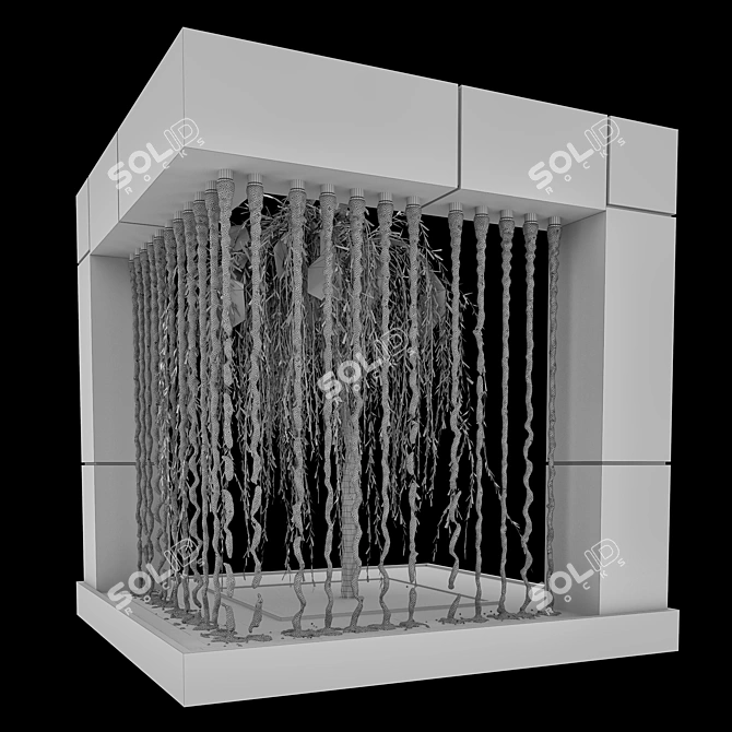 Serene Outdoor Waterfall Feature 3D model image 6