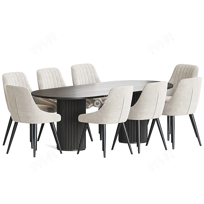 Elegant Chipman Chair Dining Set 3D model image 2