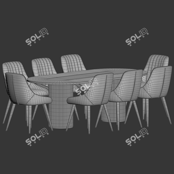 Elegant Chipman Chair Dining Set 3D model image 3