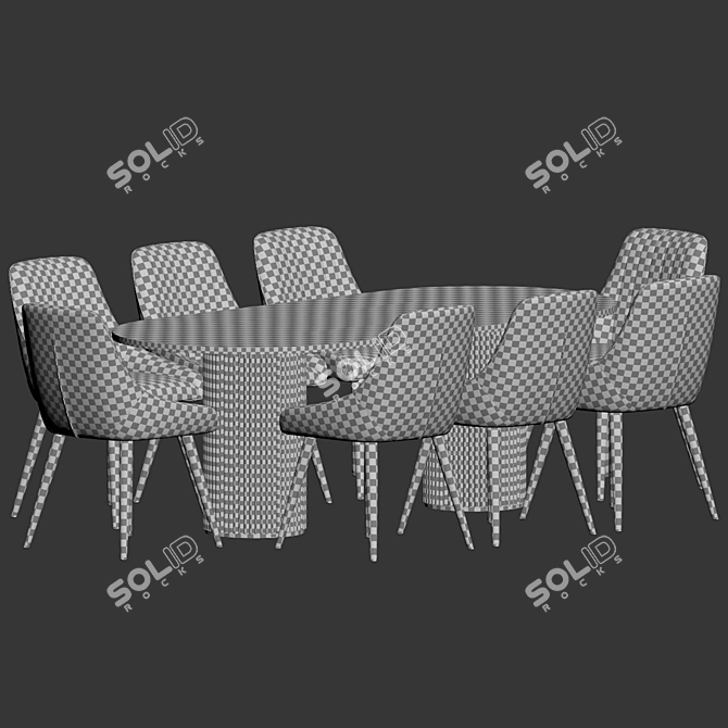 Elegant Chipman Chair Dining Set 3D model image 4