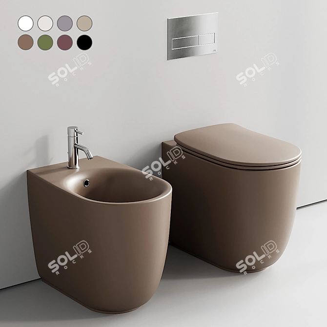 Nolita Back-to-Wall Toilet Bidet 3D model image 1