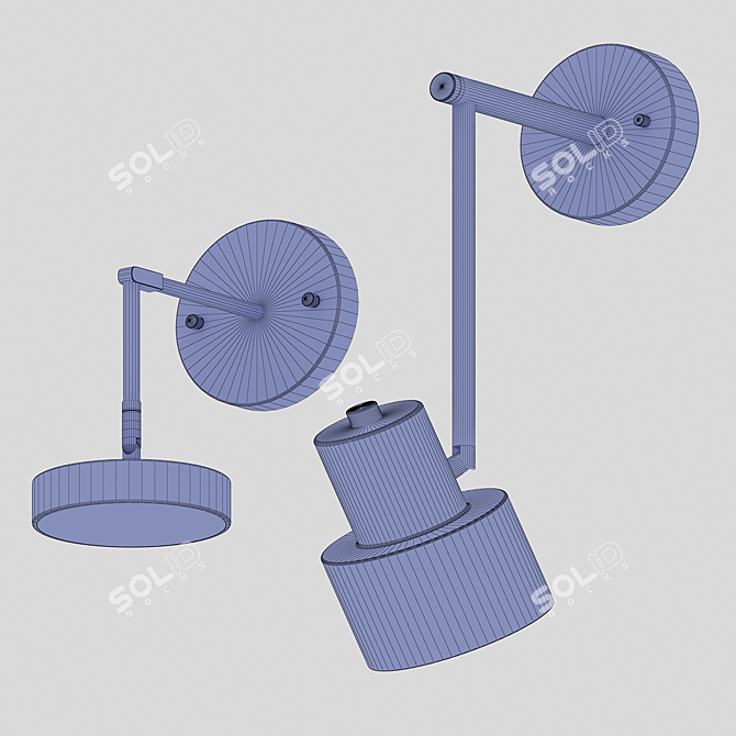 Adjustable LED Wall Light Set 3D model image 4