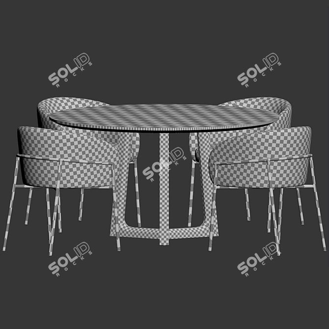 Modern Rimo Chair Concorde Set 3D model image 3