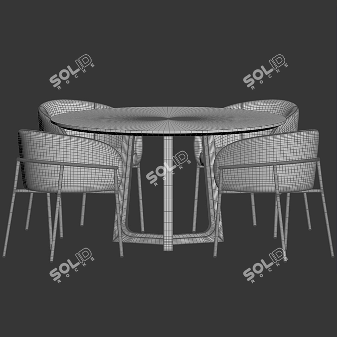 Modern Rimo Chair Concorde Set 3D model image 4