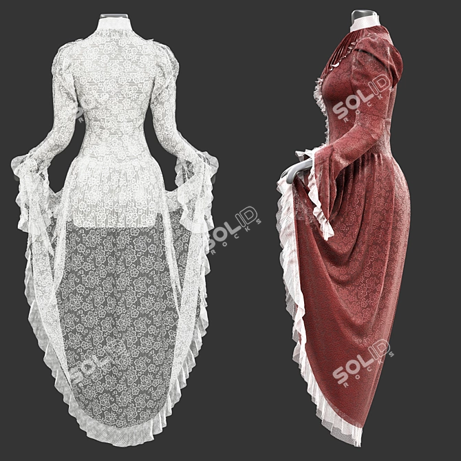 Vintage Lace Clothes Collection 3D model image 3