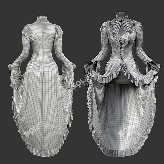 Vintage Lace Clothes Collection 3D model image 4