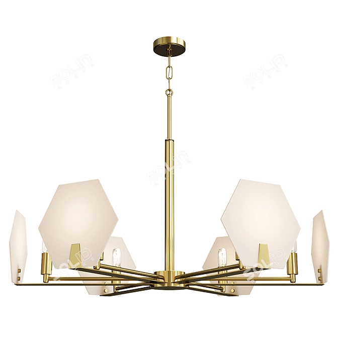 Elegant Rae 6-Light Chandelier 3D model image 1