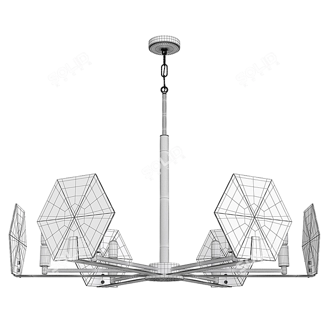 Elegant Rae 6-Light Chandelier 3D model image 2
