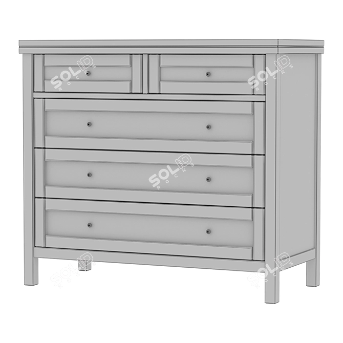 Scandinavian Vintage Design Chest 3D model image 6