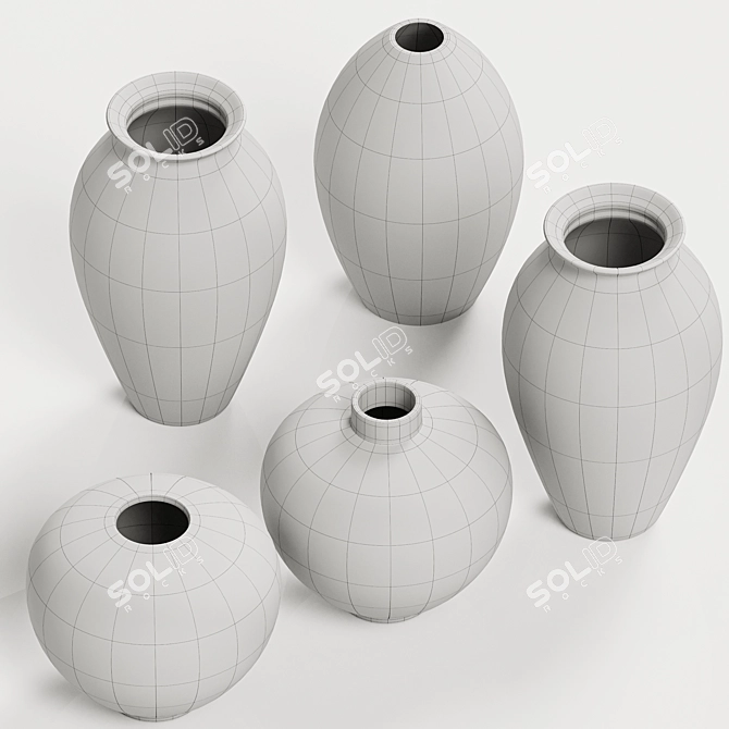 Elegant Ophelia Vases (2k Textures) 3D model image 2