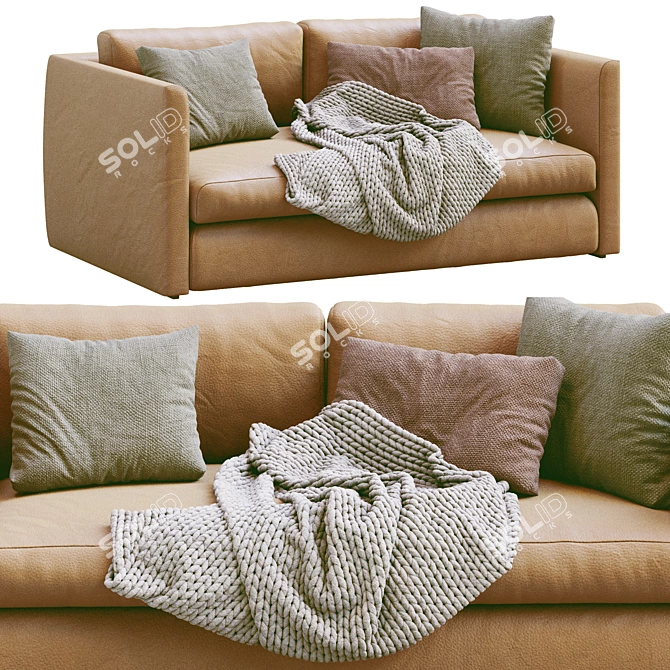 Modern Leather Sofa Model HAY 3D model image 6