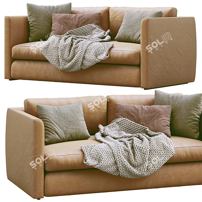 Modern Leather Sofa Model HAY 3D model image 7