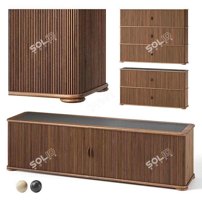 Modern Sliding Door Storage Cabinet 3D model image 1