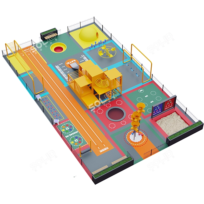 Versatile Kids Playground: 3900x3900mm 3D model image 2