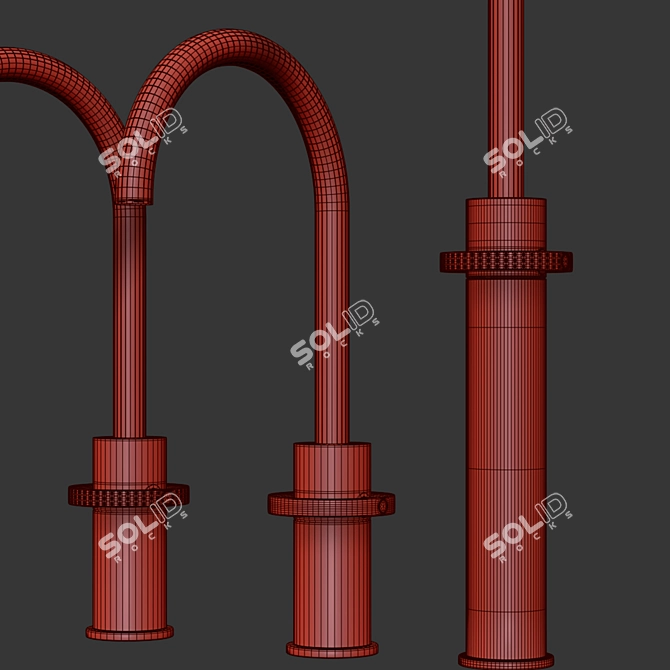 Designer Metal Washbasin Mixer Charm 3D model image 2