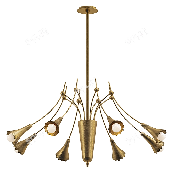 Botanical Italian Chandelier Model 3D model image 1