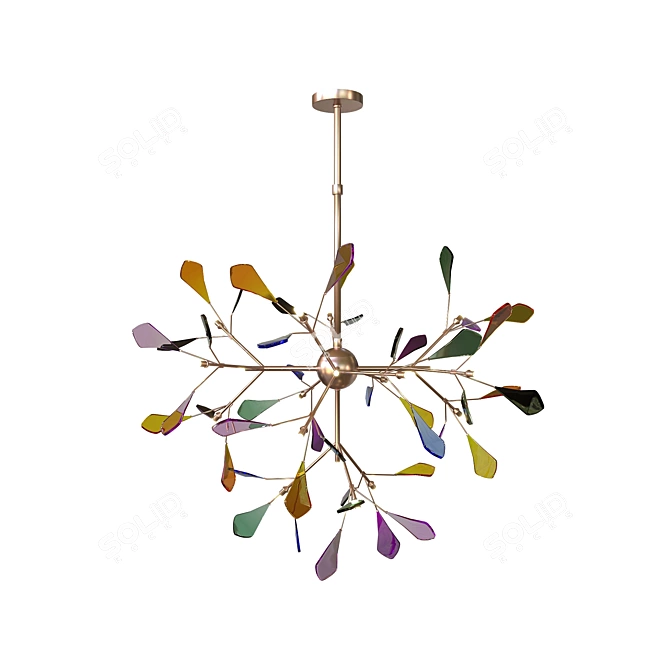 Vibrant Agate Firefly LED Chandelier 3D model image 1