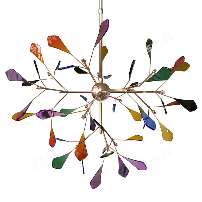 Vibrant Agate Firefly LED Chandelier 3D model image 2