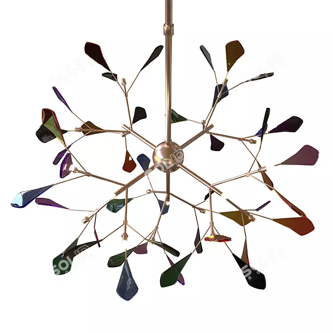 Vibrant Agate Firefly LED Chandelier 3D model image 3