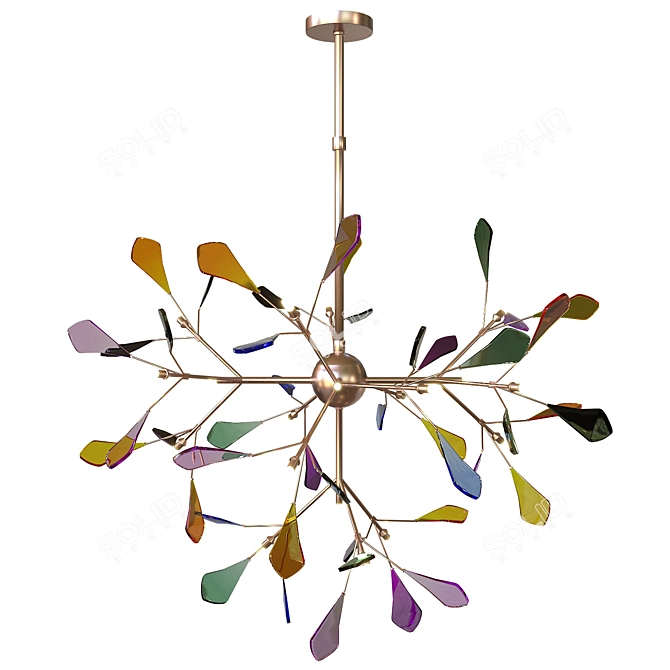 Vibrant Agate Firefly LED Chandelier 3D model image 5