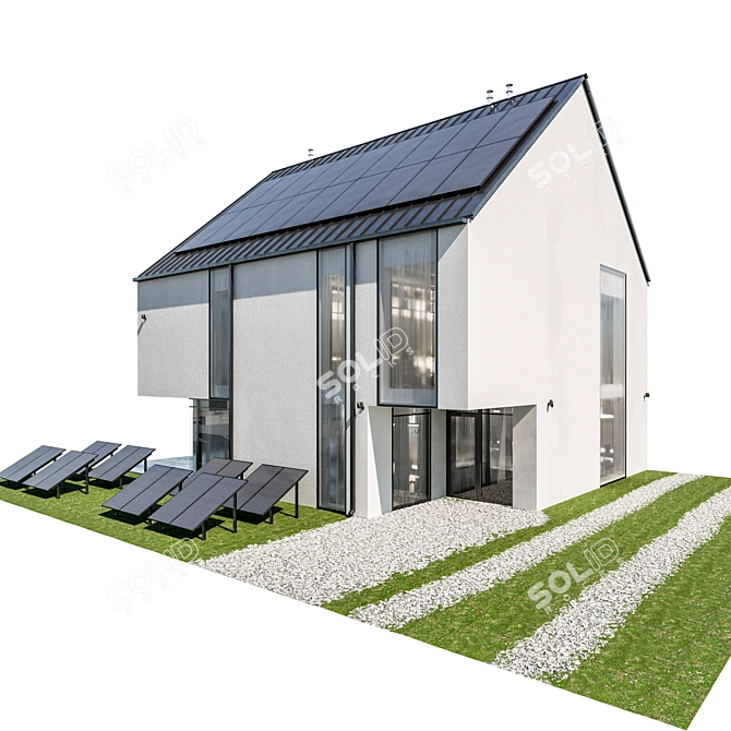 Modern 3D Model House Set 3D model image 6