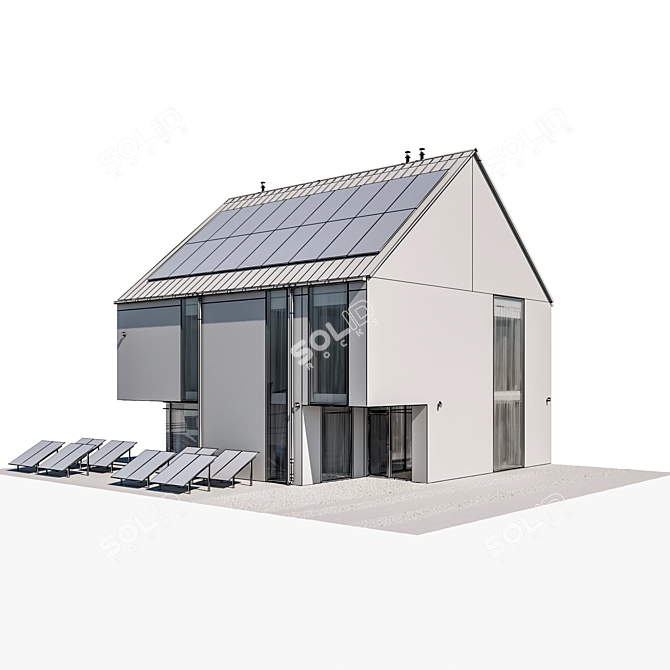 Modern 3D Model House Set 3D model image 7