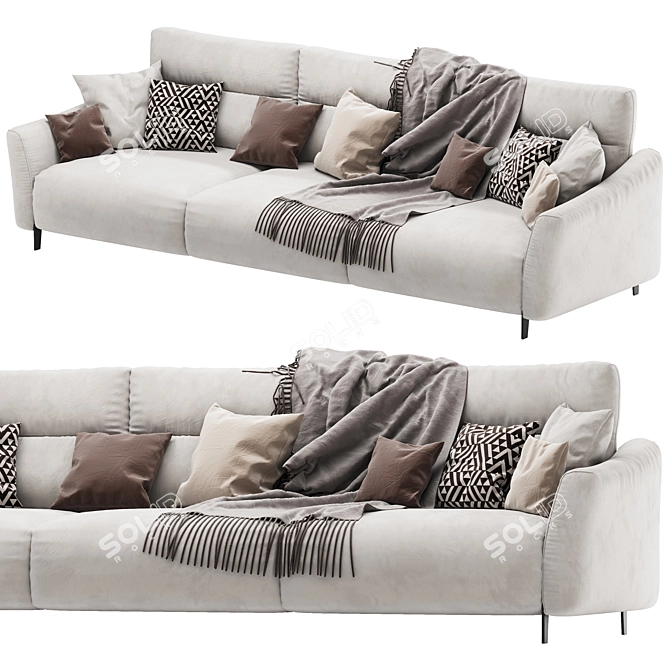 Modern Rosini Madrid 3-pos Sofa 3D model image 1