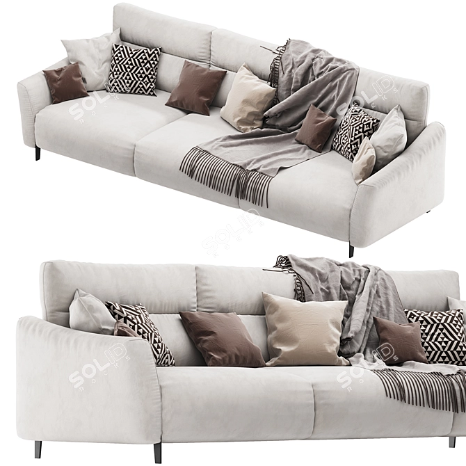 Modern Rosini Madrid 3-pos Sofa 3D model image 2