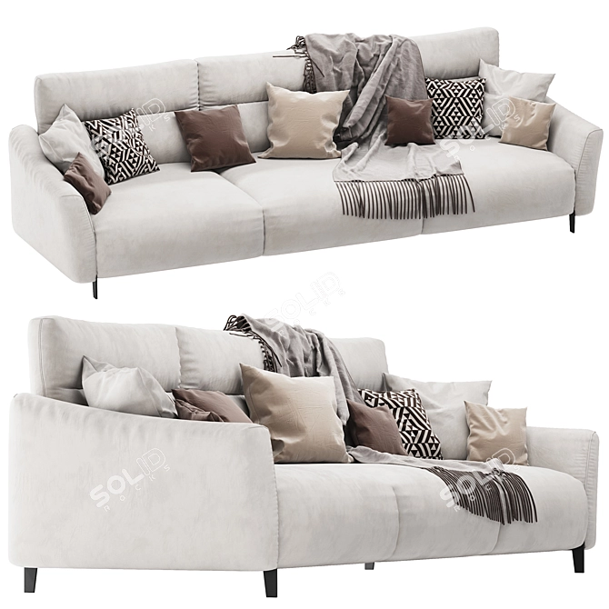 Modern Rosini Madrid 3-pos Sofa 3D model image 3