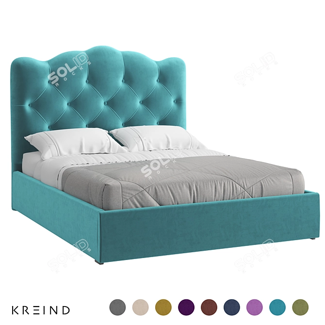 Vary Bed K70-B08 Microvelvet 160x200 3D model image 1
